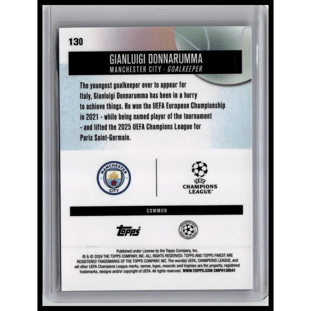 2026 Topps Disney Chrome Gianluigi Donnarumma Manchester City /150 Purple